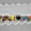 100% cotton water soluble lace trim with colorful beaded design for sale