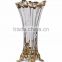 Unique Design Casting bronze Flowers & Leaves Inlay Crystal Flowr Vase, Decorative Clear Crystal Vase With Brass Base