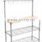 Modern Kitchen 4-Tier Rack Wire Shelving Shelf With Wood Cutting Board