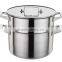 2 layers stainless steel steamer pot with bakelite handle