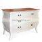 Buffet Console Bombay 4 Drawers White Distressed Mahogany Wood Furniture