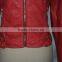 Fashion new ladies red color slim fit leather jacket