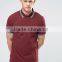 Short Sleeve Button Placket Ribbed Collar and Sleeve Plum Men's 100% Cotton Breathable Pique 200g Blank Casual Polo T-Shirt
