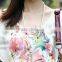 Ladies fashion printing Leakage shoulder blouseT-shirt
