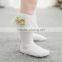 Girls Kids Lace Socks Long For Children Cute Cotton Knee High School Sock With Bow Girl Spring Autumn Solid Princess White Black