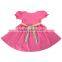 Newest factory wholesale boutique pink ruffle dress for girl