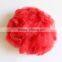 Recycled polyester staple fibre dyed