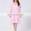 Summer bamboo fiber pajama sleep dress for ladies short sleeves
