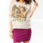 CHEFON Women's distressed raglan pullover CH0023