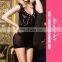 Hollow Design Women Black Sexy Sleepwear Tight Erotic Pajamas Dress