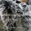 120"x120" Mongolian lamb fur hide throw Tibetan sheep fur pelt carpet two tones frosted black color