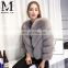 Fashion New Style Whole Skin Latest Design Women's Lovely Pink Fox Fur Coat