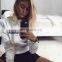 2017 newest black gauze hoodies printed letter t shirt cool girls sports t shirt for girls
