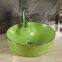 China Supplier ceramic wholesale green round shape tabletop bathroom art wash basin sink