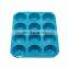 Silicone cake 12-hole round muffin plate DIY egg tart six-hole cake flat bottom baking plate mould