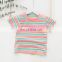 Colorful Rainbow stripe pattern Baby girls Short Sleeve Top For Sale Boutique Shirt