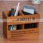 Accept custom two compartments antique wooden storage crate on desk