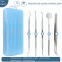 Stainless Steel 6PCS Dental Tools Set Adult Oral Dental Hygiene Set with Dental tweezers