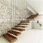 Interior straight floating stairs glass railing handrail staircase design