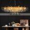 Modern Clear Glass Drop Hanging Lamp Gold Luxury Chandeliers For Dining Room Light Fixture Salon Hotel Decor