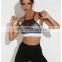 New Design Sexy White Black Hollow Out Mesh Sport Bra Top Women Padded High Impact  Thin Shoulder Strap Sports Bra and lagging
