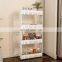 4 Tier Mobile Gap Storage Organizer Slide Out Storage cart Slim Storage Rack with Wheels for Narrow Spaces