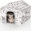 Custom Printing Amazon Hot Selling Cat Condos DIY Corrugated Cardboard Cat House For Cats Kittens Small Animals