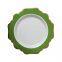 Sun Floral Shape Antique Green Gold Rim Platters Serving Dish Ceramic Porcelain Banquet Charger Plates for Wedding
