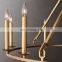 Modern English Openwork round Metal Candle Sleeves LED Chandeliers for Home Office Living Room Restaurant Lighting Decoration