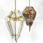 customize quality Modern Square Ceiling Pendant Light Amber Glass Vintage Hanging Lamp