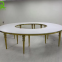 Banquet furniture silver stainless steel dining table for restaurant