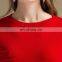 Bulk Wholesale New Designs Pullover For Ladies Sweater Red Color Crew Neck Woolen Sweater