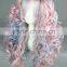 High Quality 70cm Long Wave Beautiful Lolita Wig Color Mixed Synthetic Anime Cosplay Hair Ponytails Wig Party Wig