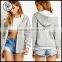 Long Sleeve Knit Cotton Snap Button Front Hoodies with Varsity Striped Hem