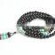 Tibetan Meditation 108 Mala Beads Bracelet Necklace Obsidian Turquoise - Prayer Yoga Mantras
