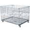 2016 hot selling Foldable Orange Steel Wire Mesh Pallet Container With Wheels For Sale JS-WC01