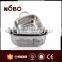 square stainless steel rice colander set with handle