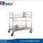 2 Tier Metal Folding Kitchen Island Trolley Storage Dining Food Cart