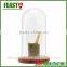 Bell Jar With Wooden Base Clear Glass Dome Stand