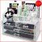 Two Pieces Set Acrylic Jewelry & Cosmetic Storage Display Boxes Wholesale Clear Acrylic Cosmetic Makeup Organizer With Drawers