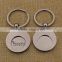 Nickel color different shape metal trolley coin keychain