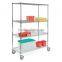 NSF powder coating 4-tier mobile metal shelf