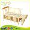 WBC-01B australia standard solid wood softextile baby crib attacged bed with anti-skid casters