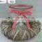 Natural hurrican candle holder with grey wicker ring and glass and snowflake