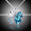 New 2016 Austrian Crystal Jewelry Pendants Fashion 18k White Gold Plated Rhinestone Four Leaf Necklace Clover Pendant