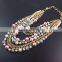 New European And American Big Pearl Blending Exaggeration Party Long Multi-Color Necklace