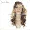 lace front blonde mixed color wig high temperature wavy curly synthetic wig for women