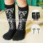 New sweet and lovely girls cotton pantyhose socks bow pattern black and white simple design funny fuzzy baby socks