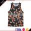 2016 popular 100% cotton logo printed custom mens gym stringer vest