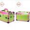 China Factory Supply Green Women PVC Professional Makeup Handbag Cosmetic Case With Mirror